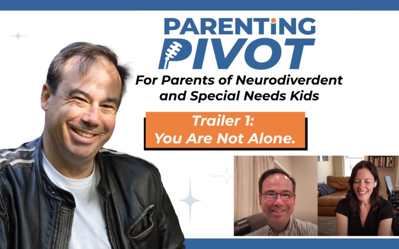 Patrick Weir and guest featured in the Parenting Pivot podcast trailer thumbnail with show logo and episode preview.