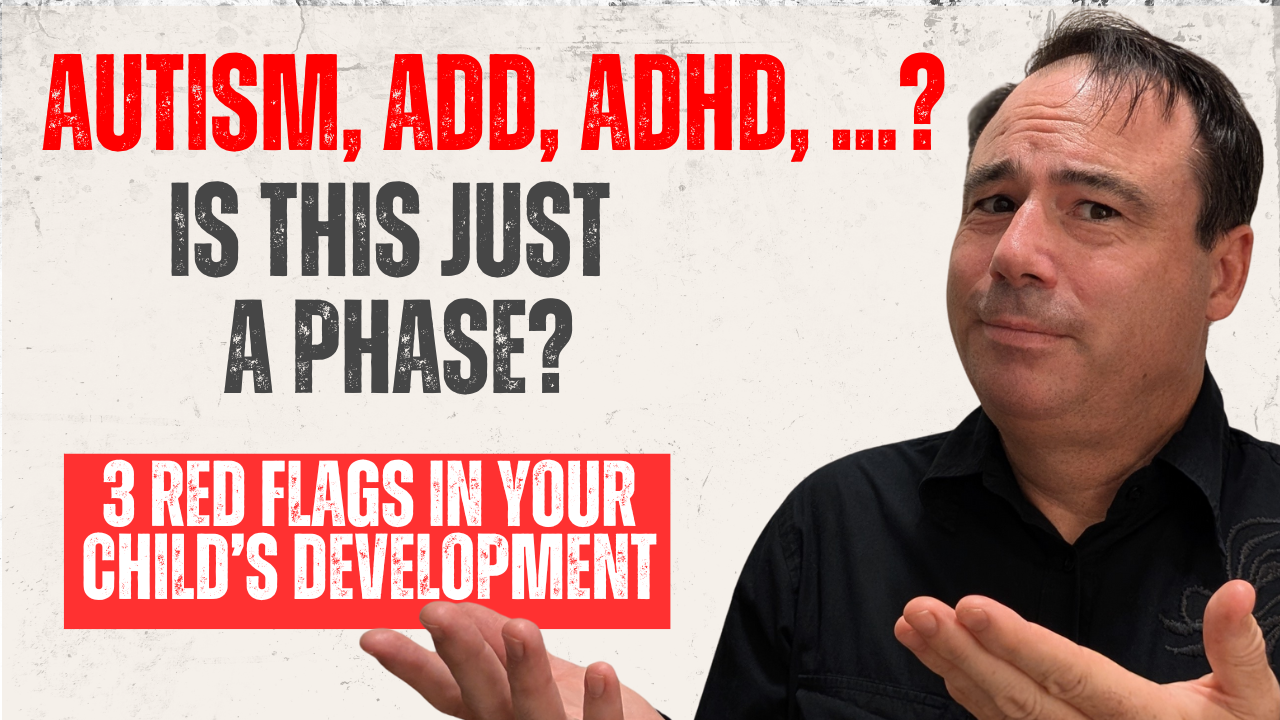 Podcast episode thumbnail: Patrick from Parenting Pivot with text ‘Is this just a phase?’ discussing early red flags in child development.