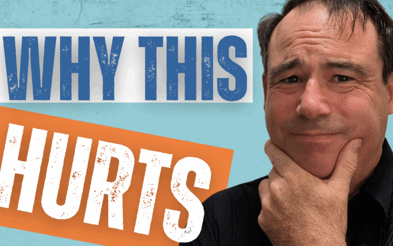 Podcast episode thumbnail: Patrick from Parenting Pivot looking thoughtful with text that reads ‘Why This Hurts