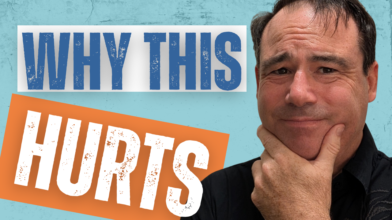 Podcast episode thumbnail: Patrick from Parenting Pivot looking thoughtful with text that reads ‘Why This Hurts